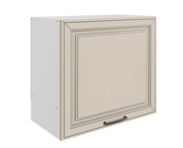 Навесной кухонный шкаф Атланта L600 Н566 (1 дв. гл.) эмаль (белый/сливки патина платина) в Орске