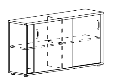 Шкаф-купе низкий Albero, для 2-х столов 60 (124,4х36,4х75,6) в Орске