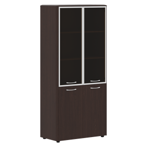Шкаф комбинированный с дверьми в алюминиевой рамке DIONI Венге DHC 85.7  (850х430х1930) в Орске