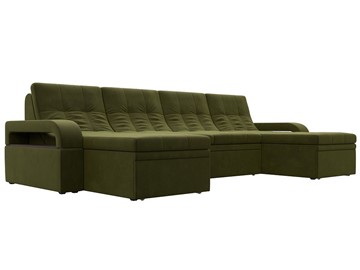 П-образный диван Лига-035 мини, Зеленый (микровельвет) в Бузулуке