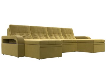 П-образный диван Лига-035 мини, Желтый (микровельвет) в Бузулуке