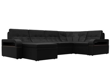 П-образный диван Лига-035, Черный (Экокожа) в Бузулуке