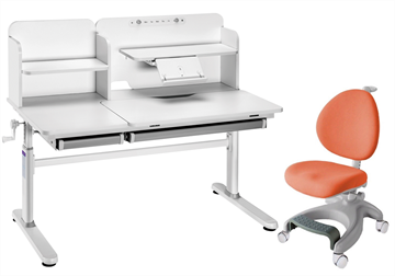 Комплект парта + кресло Iris II Grey + Cielo Orange + чехол для кресла в подарок в Орске