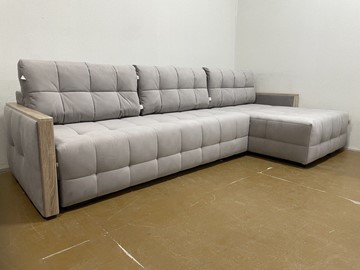 Угловой диван с оттоманкой Татьяна 4 Декор дуб Карат 17 велюр в Бузулуке