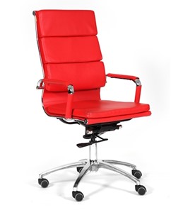 Компьютерное кресло CHAIRMAN 750 экокожа красная в Бузулуке