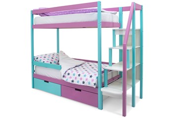 Детская 2-этажная кровать Svogen мятный-лаванда в Бузулуке