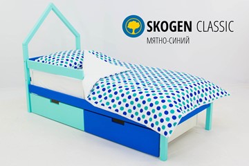 Кровать-домик мини Skogen мятно-синий в Бузулуке