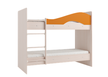 Двухэтажная кровать Мая с 2 ящиками на щитах, корпус Млечный дуб, фасад Оранжевый в Бузулуке - предосмотр 2
