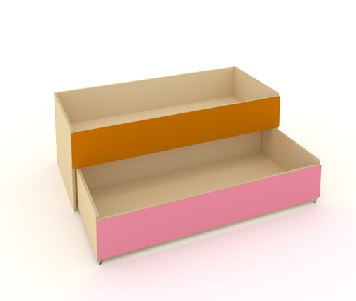 Детская кровать 2-х уровневая КД-2, Беж + Оранжевый + Розовый в Бузулуке - изображение