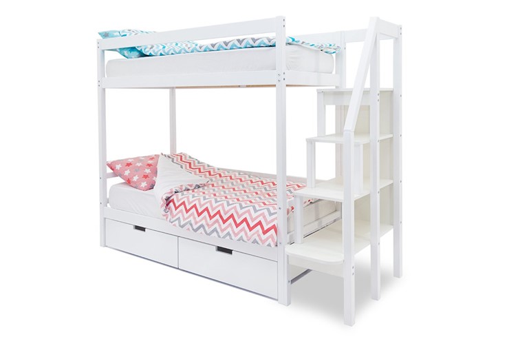 Детская двухъярусная кровать Svogen белый в Орске - изображение 4