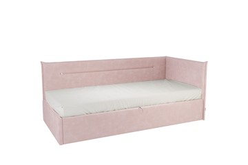 Кровать в детскую 0.9 Альба (Тахта), нежно-розовый (велюр) в Орске