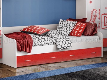 Кровать детская Алфавит (Красный) с ящиками в Орске