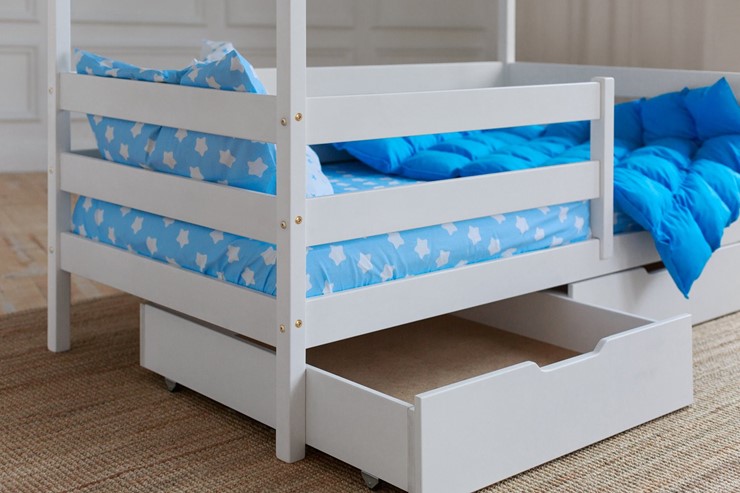 Кровать детская Домик с ящиками, цвет белый в Бузулуке - изображение 3