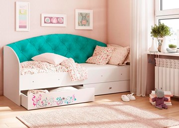 Односпальная детская кровать Эльза без бортика, Бирюза (латы) в Оренбурге