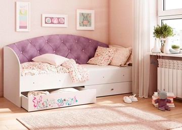 Кровать детская Эльза без бортика, Фиолетовый (латы) в Орске