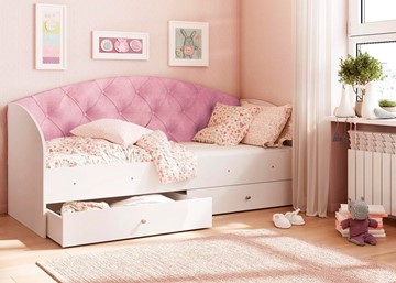 Детская кровать Эльза без бортика, Розовый (латы) в Орске