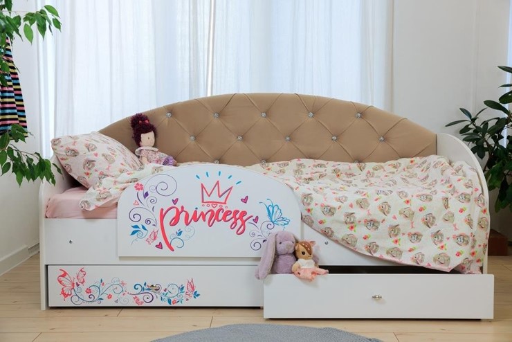 Детская кровать Эльза с бортиком, Бежевый (латы) в Орске - изображение 5