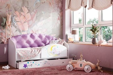 Кровать с ящиками Звездочка с бортиком, Фиолетовый в Оренбурге