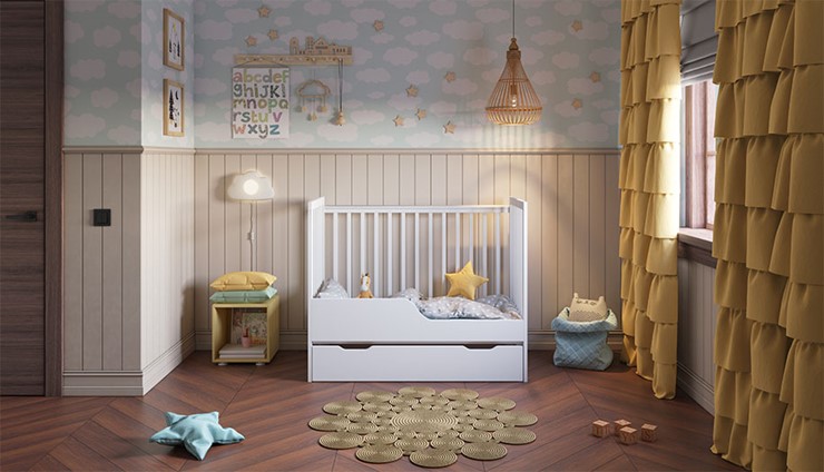 Детская кровать POLINI Kids Simple 310-03 Белый в Орске - изображение 12