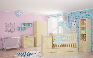 Кровать для новорожденных с комодом POLINI Kids Simple 1100 Натуральный в Бузулуке - предосмотр 3
