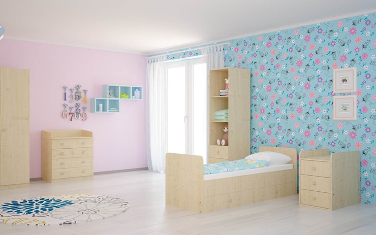 Кровать для новорожденных с комодом POLINI Kids Simple 1100 Натуральный в Бузулуке - изображение 4