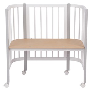 Кроватка детская приставная POLINI Kids Simple 105 Белый / Серый в Орске - предосмотр 4