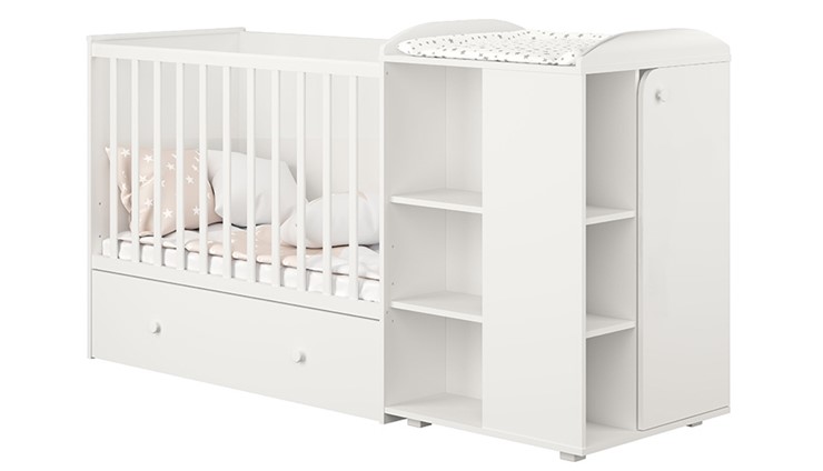 Кровать-трансформер детская с комодом POLINI Kids Ameli 800 Белый, серия AMELI в Бузулуке - изображение 1