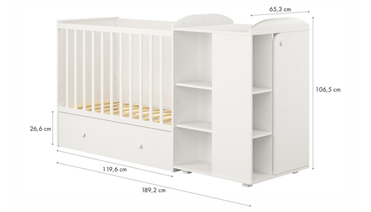 Кровать-трансформер детская с комодом POLINI Kids Ameli 800 Белый, серия AMELI в Орске - изображение 4