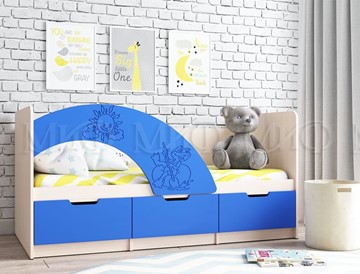 Детская кровать с бортиками Юниор-3, синий матовый в Орске
