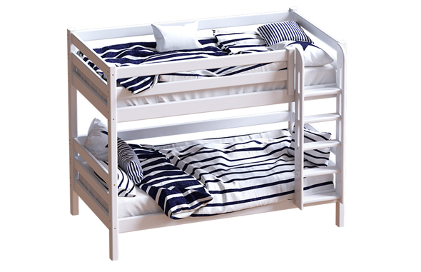 Детская 2-х ярусная кровать Авалон, восковая эмаль с прямой лестницей в Орске - изображение