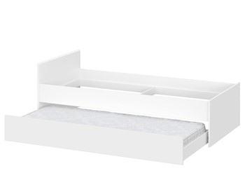 Кровать детская выкатная Токио, белый текстурный (одинарная (0,9х2,0) + выкатная) в Орске - предосмотр