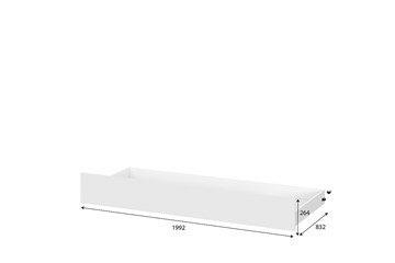 Кровать детская выкатная Токио, белый текстурный (одинарная (0,9х2,0) + выкатная) в Бузулуке - предосмотр 4