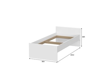 Кровать детская выкатная Токио, белый текстурный (одинарная (0,9х2,0) + выкатная) в Бузулуке - предосмотр 3