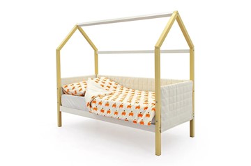 Кровать-домик детская «Svogen бежево-белый» мягкая в Бузулуке
