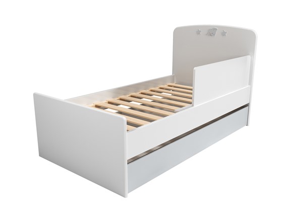 Кроватка с ящиком и ограничителем НМ 041.07 «Лилу/Слоники» в Орске - изображение