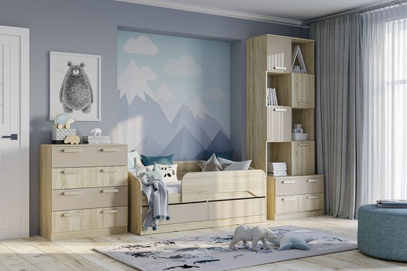 Детская спальня Акварель, Капучино/Дуб сонома №2 в Орске - изображение