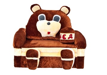 Детский диван Медведь с подушкой, ширина 120 см в Бузулуке