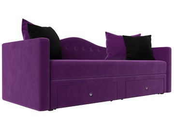 Диван-кровать Дориан, Фиолетовый/Черный (Микровельвет) в Бузулуке