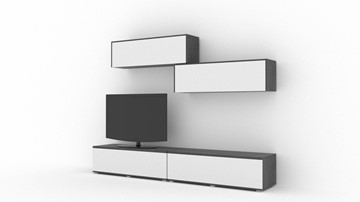 Гостиный гарнитур Куб (Cube), цвет Белый софт, Черный ясень в Бузулуке - предосмотр 1