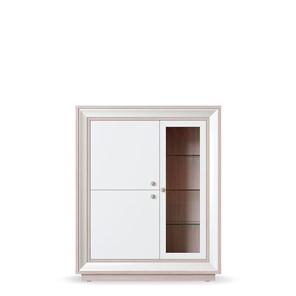 шкаф 3-х дверный (1 стеклодверь) низкий Прато 1179, Ясень светлый \ жемчуг в Бузулуке