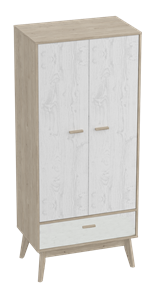 Шкаф для одежды Калгари, Дуб натуральный светлый/Белый матовый в Бузулуке