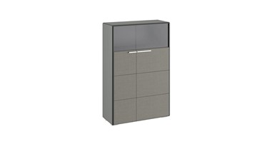 Распашной шкаф Наоми комбинированный двухстворчатый, цвет Фон серый, Джут ТД-208.07.29 в Орске