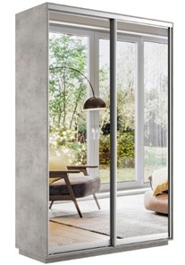 Шкаф 2-х дверный Экспресс (2 зеркала) 1400x450x2400, бетон в Орске