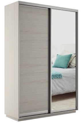 Шкаф Экспресс (ДСП/Зеркало) 1600х600х2200, шимо светлый в Бузулуке - изображение