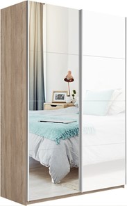 Шкаф Прайм (Зеркало/Белое стекло) 1200x570x2300, дуб сонома в Бузулуке
