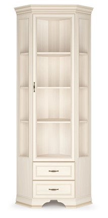 Шкаф-витрина угловой Сиена, Бодега белый / патина золото в Орске - изображение