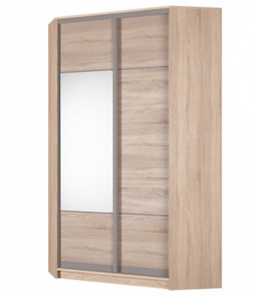 Угловой шкаф Аларти (YA-230х1250(602) (2) Вар. 5; двери D3+D4), с зеркалом в Бузулуке