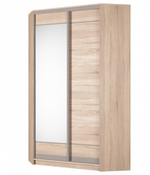 Шкаф угловой Аларти (YA-230х1250(602) (2) Вар. 4; двери D1+D2), с зеркалом в Бузулуке - изображение