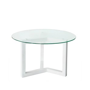 Круглый столик Оникс-8, Выбеленный дуб/Прозрачное стекло в Орске
