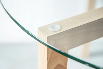 Журнальный стол Оникс-7, Натуральный массив/Прозрачное стекло в Бузулуке - предосмотр 5